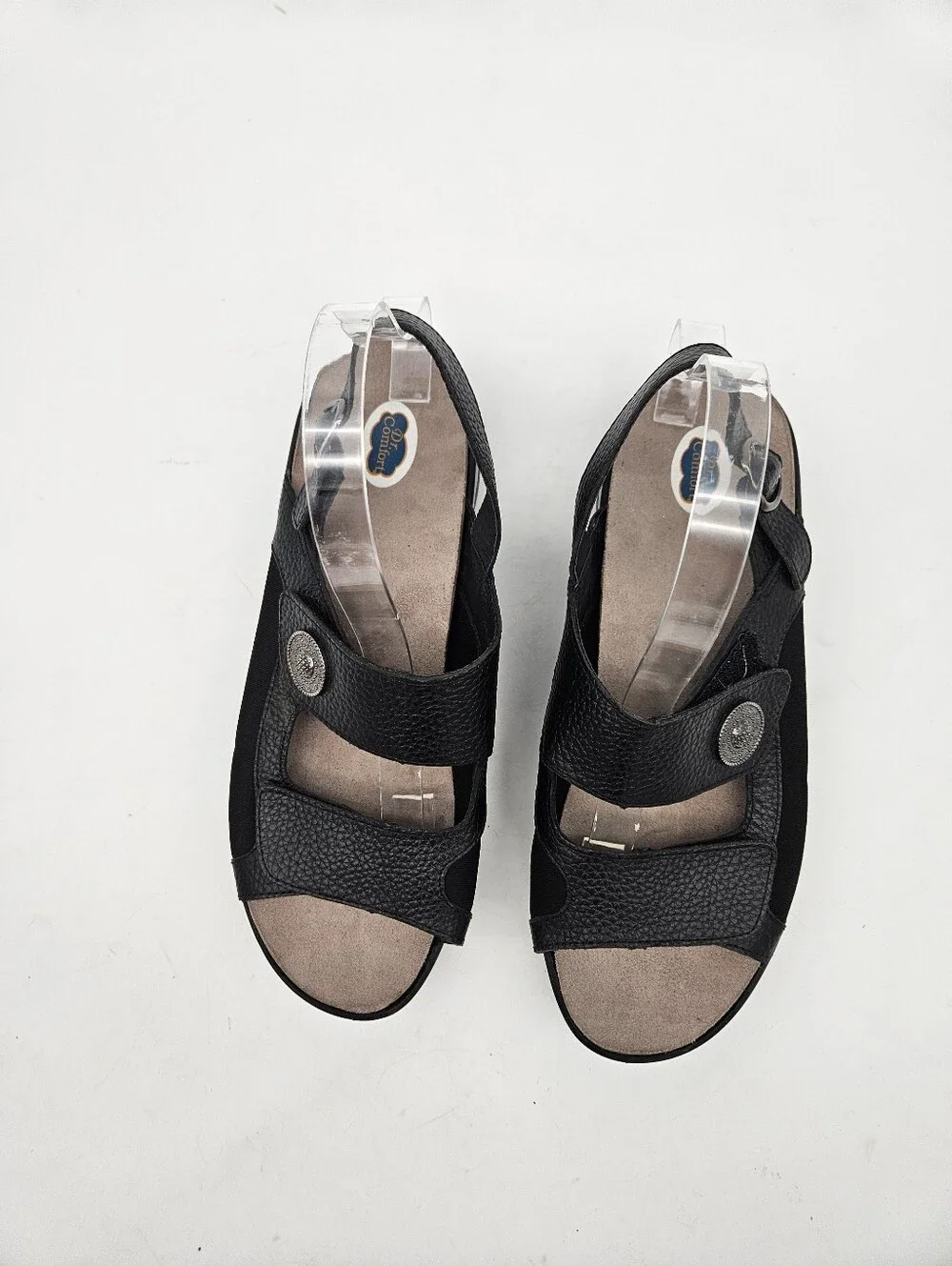 Dr. Comfort Lana Slingback Sandals Diabetic Black Pebbled Leather Womens Size 10